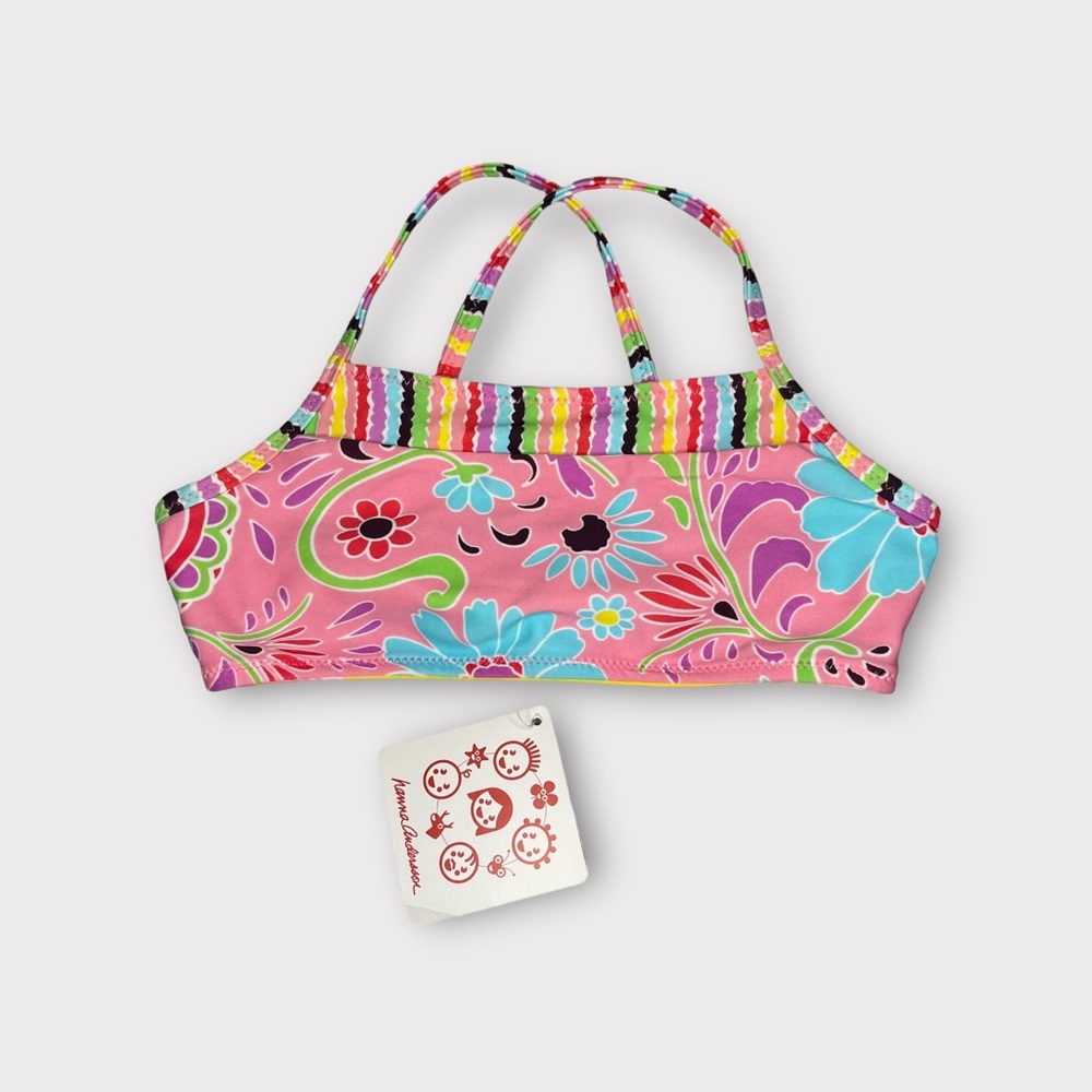Hanna Andersson Pink Floral Paisley Swim Top